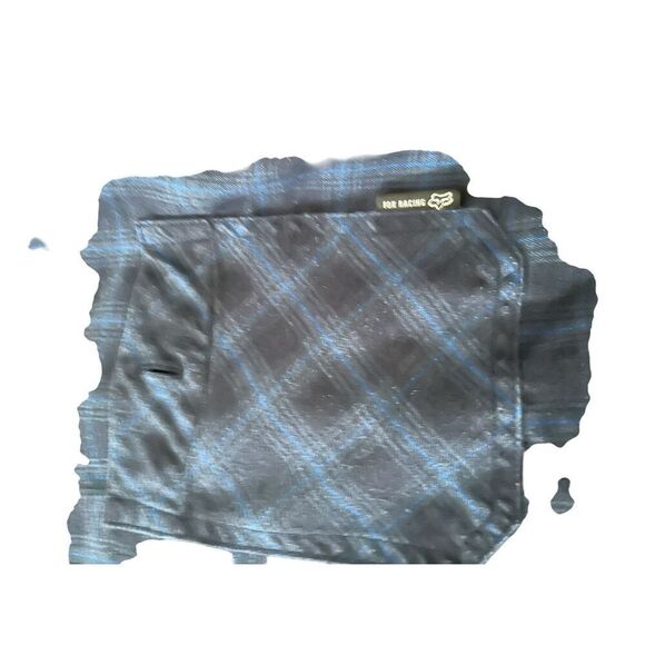 Fox Racing Mens Blue Black Short Sleeve Woven Soft Twill Button-Up Shirt Size XL - Picture 9 of 9